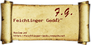 Feichtinger Gedő névjegykártya